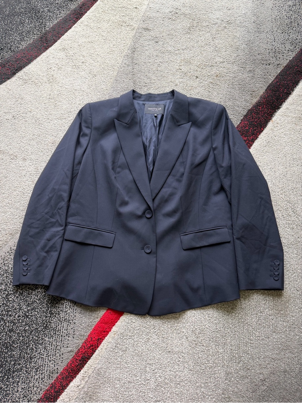 Lafayette 148 New York Navy Wool Formal Blazer